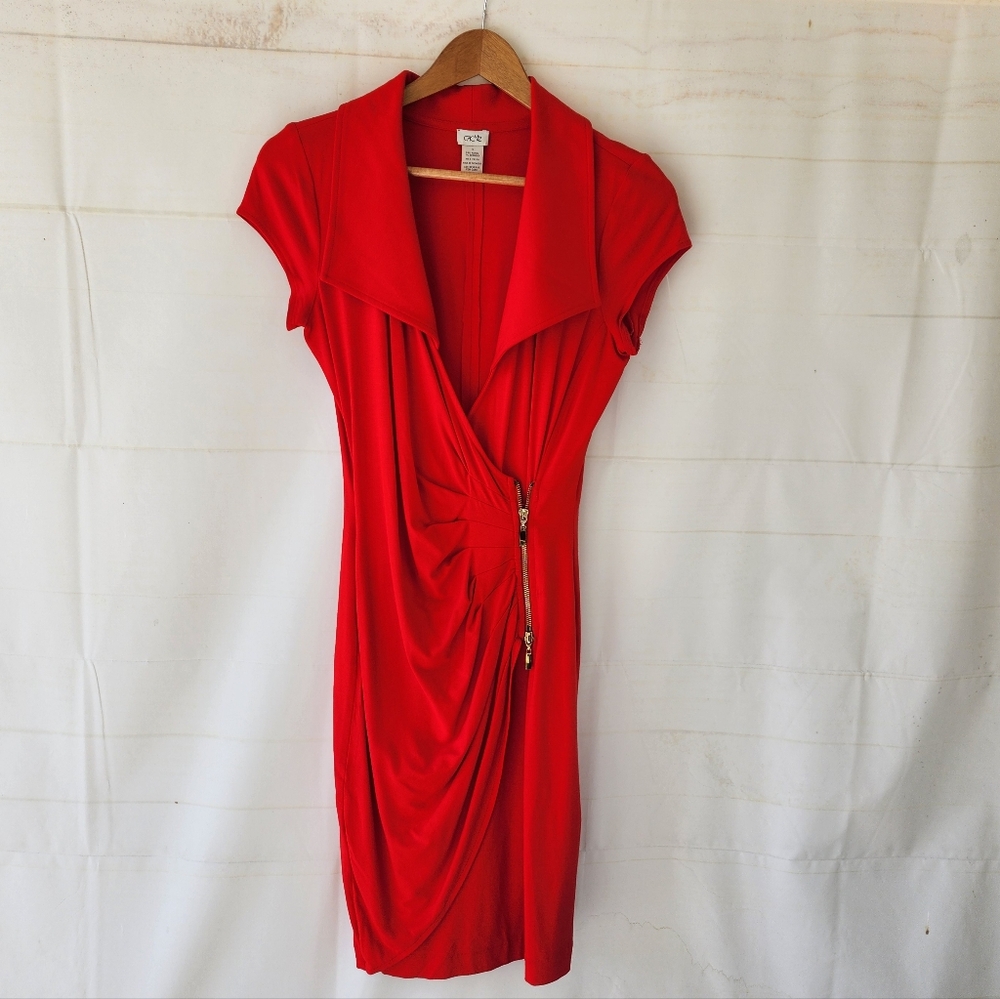 Cache Red Draped Dress - Picture 2 of 8